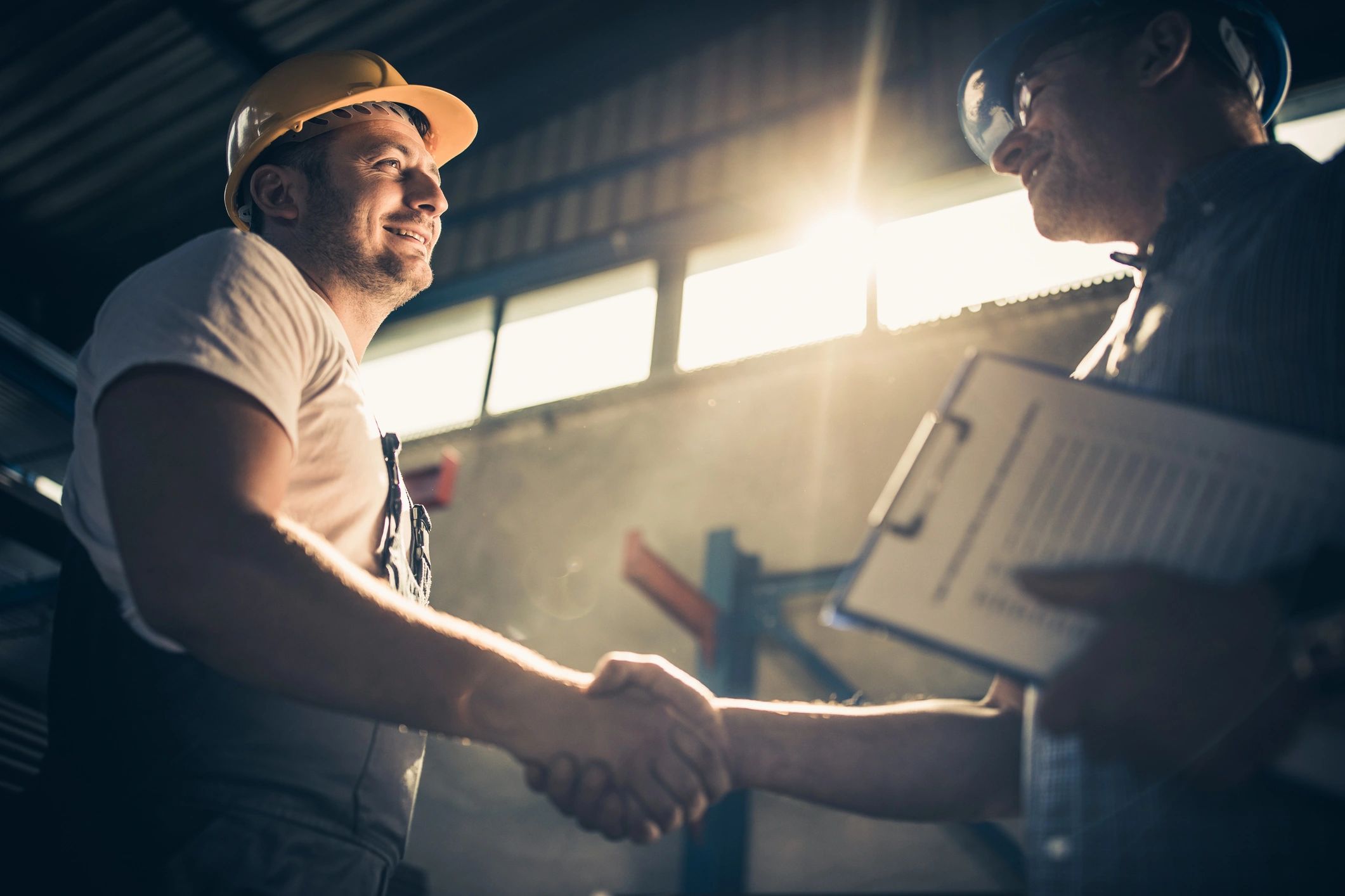 Client and contractor handshake